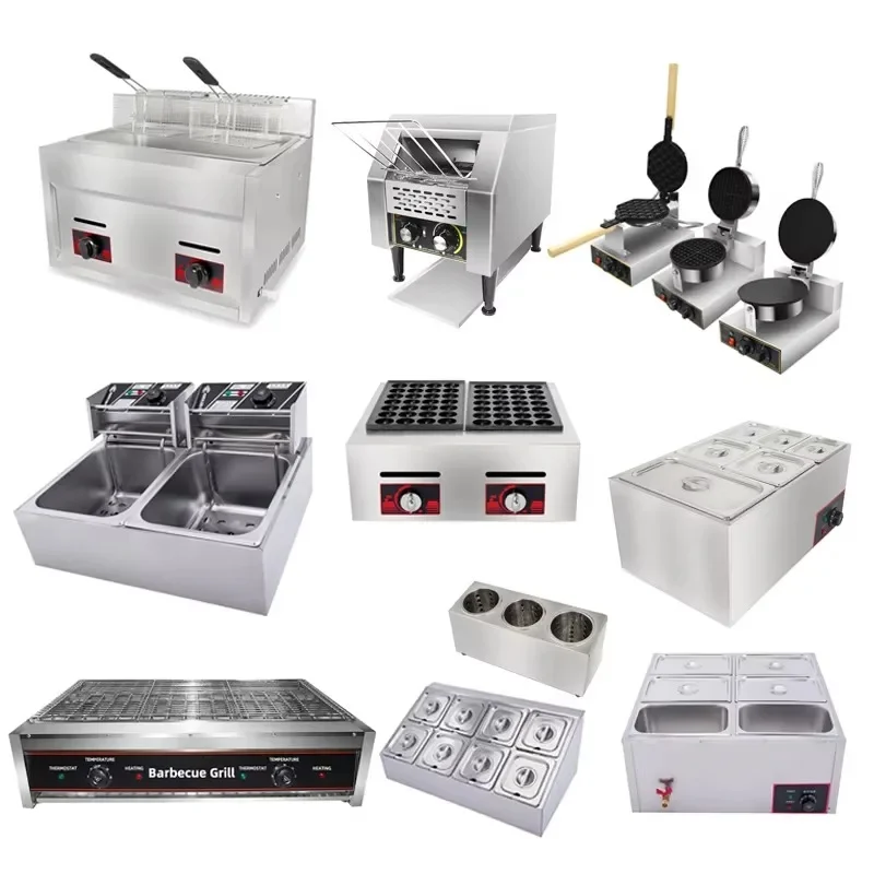 Commercial Kitchen Hotel Restaurant Kitchen Equipment Fryer/Grill/Waffle/Octopus Yaki/Food Service Industry Conveyor Toaster