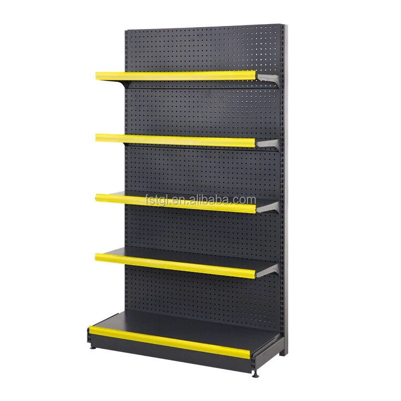 [Customized]Heavy Duty Double-Sided Supermarket Shelf Metallic Rack with High Style