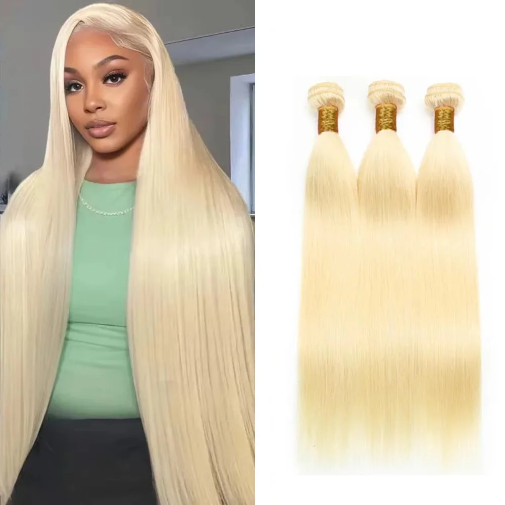 

613 Медовый Блондин Цветные Длинные Наращивание 40 Дюймов Волосы Remy 1/3/4 Шт. Пучки Прямых Волос Человеческих Волос Бразильские Пучки Человеческих Волос