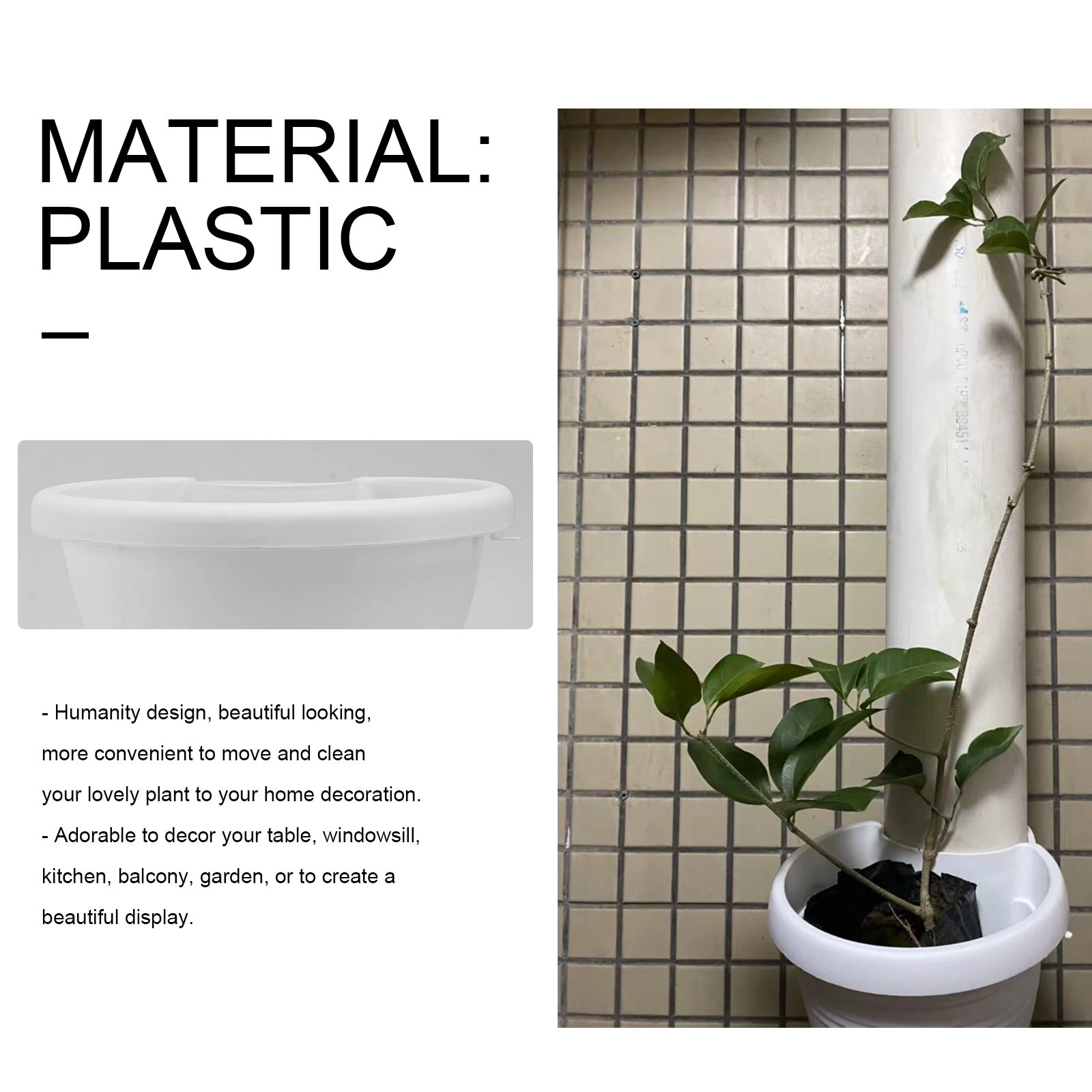 

3 pcs Drain Flower Pots Gutter Downspout For Plants L Size Durable Hanging Flowerpot Ornament Household Balcony Garden