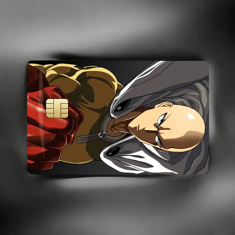 One P-Punch S-Saitama M-Man Decorative Waterproof Film Skin Cover Credit Card Stickers Debit Front