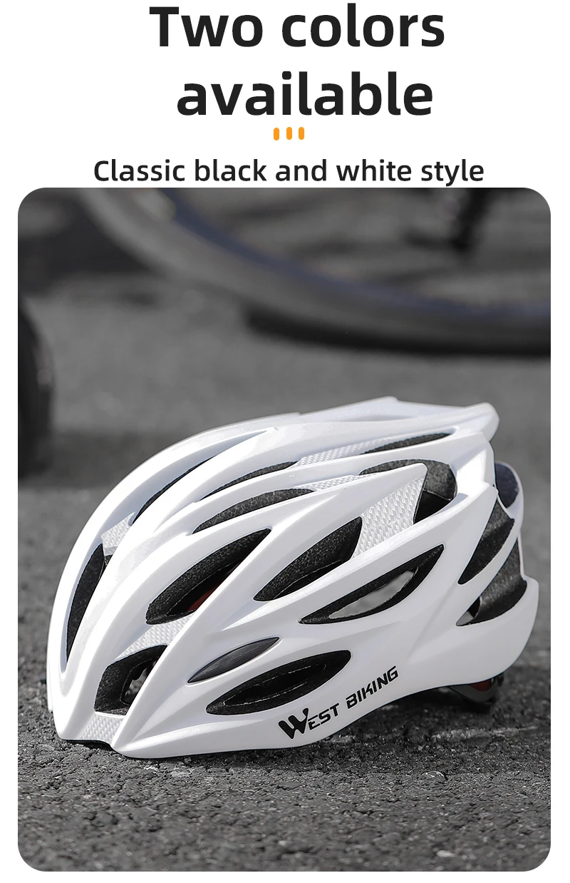 WEST BIKING Fahrradhelm Ultraleicht Integral Geformt 28 Belüftungsöffnungen Farbverlauf Verstellbare Größe M L Rennrad MTB Fahrradhelm Unisex – Detail 23