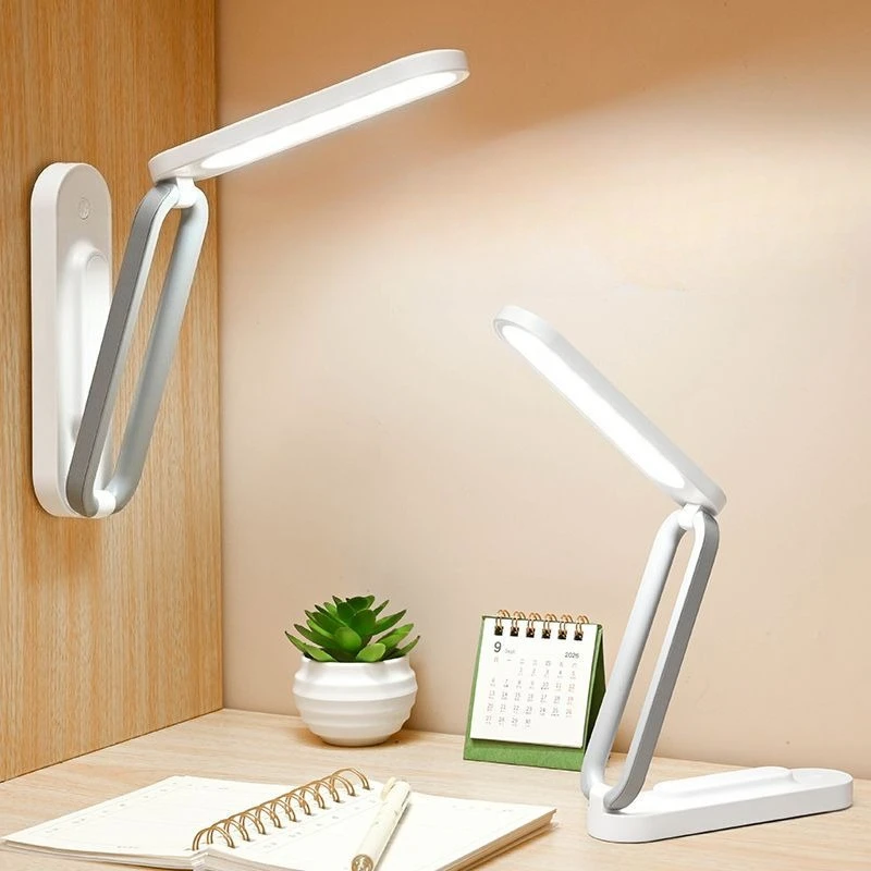 Smart Eye Protection Folding LED Study Lamp Rechargeable Plug-In 3-Level Dimming for Student Bedroom Desk