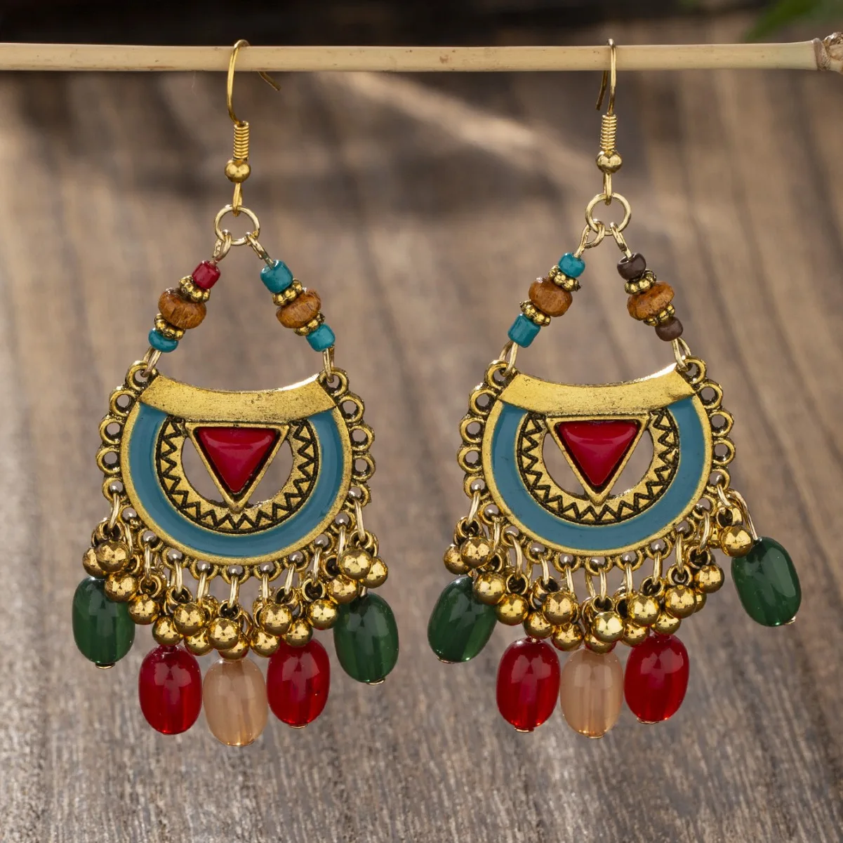 AliExpress أقراط على الطراز العرقي الأكثر مبيعًا عبر الحدود، وأجراس بوهيمية كلاسيكية للسيدات، وأقراط مهدبة، وأقراط إبداعية. #3