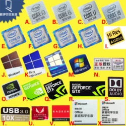 Sticker original tenth generation cpu 10th generation i3 i5 i7 i9 label hire small gold label notebook decoration