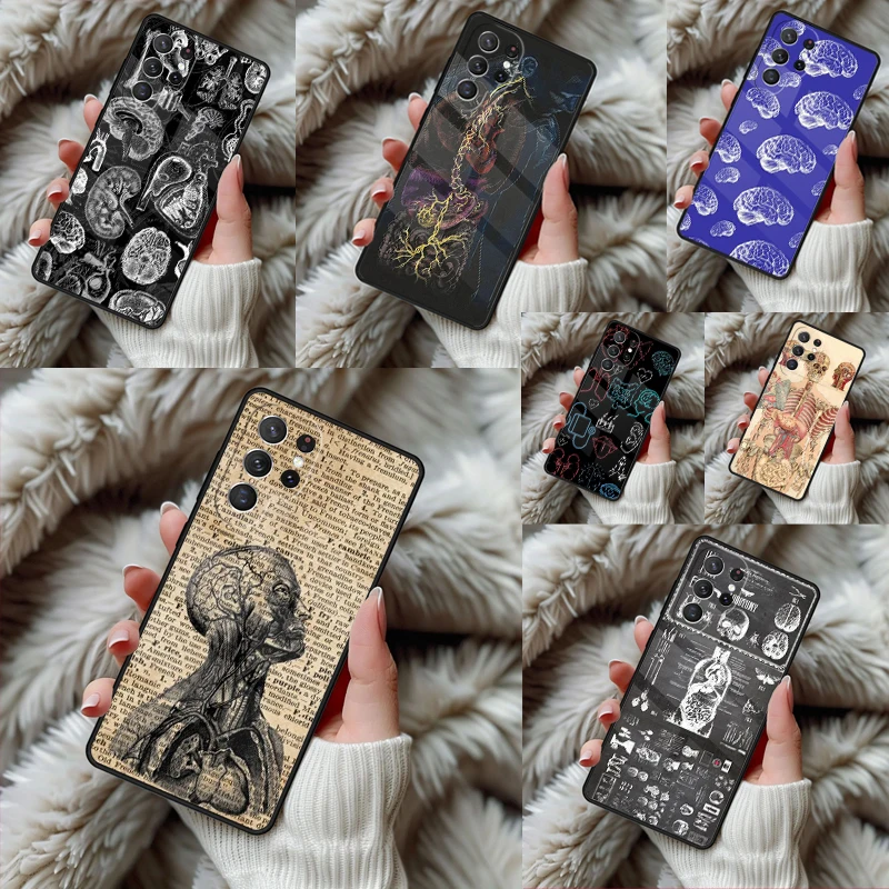 Medical Human Organs Brain Phone Case For Samsung Galaxy S24 S25 S26 Ultra S22 S23 Plus S21 S20 FE Note10 TPU Cover