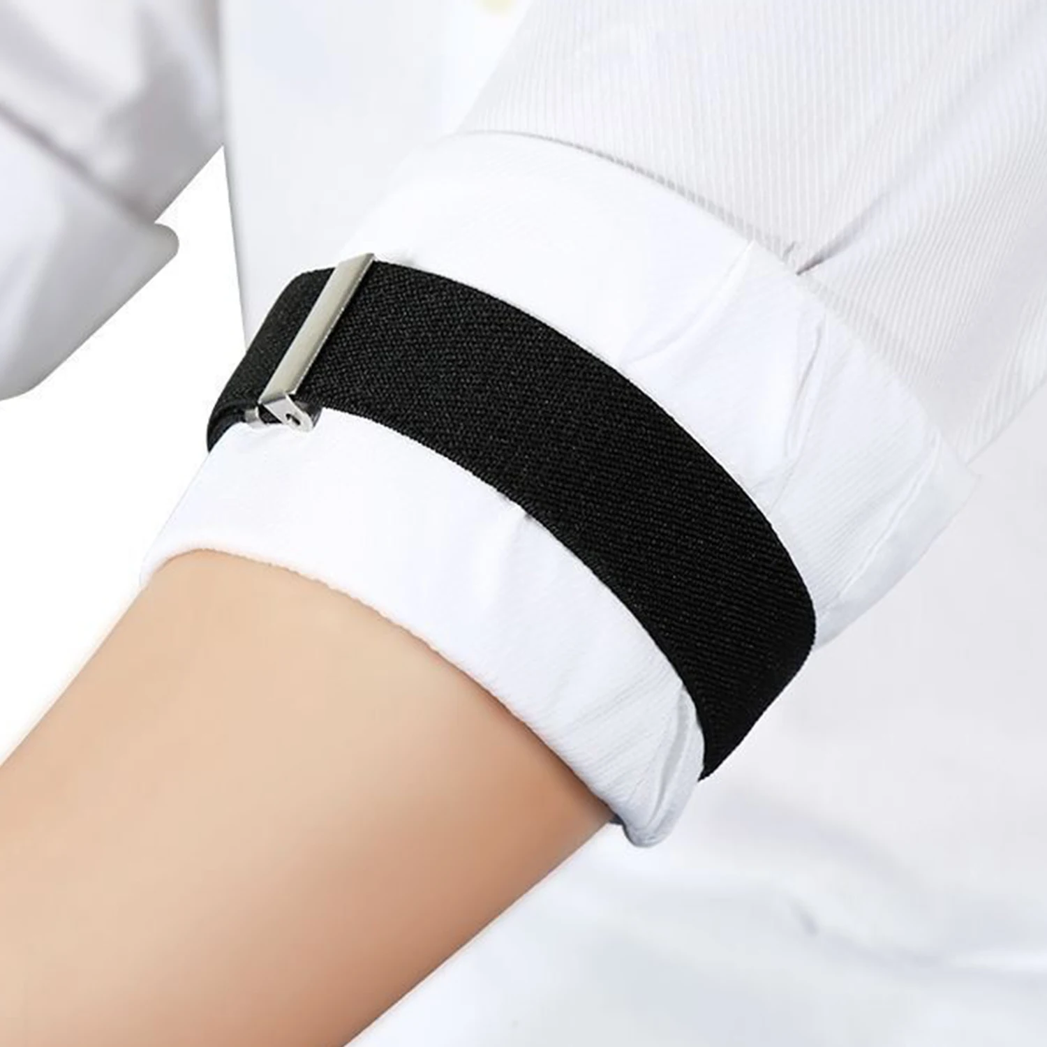 Classic Blue Business Elastic Adjustable Shirt Sleeve Garter Strap Men Arm Band Sleeve Bracelet Anti-Slip Cuff Holder Armband