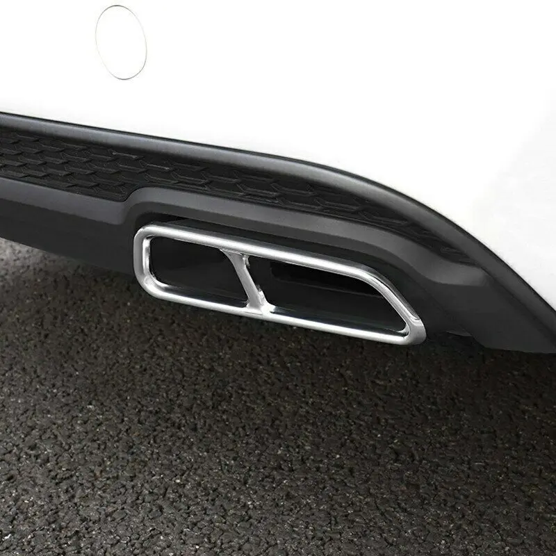 2 Stuks Chroom Auto Uitlaat Uitlaat Pijpen Decoratie Frame Staart Keel Pijp Gemodificeerde Cover Trim Voor-Audi A6 C7 2016-2018