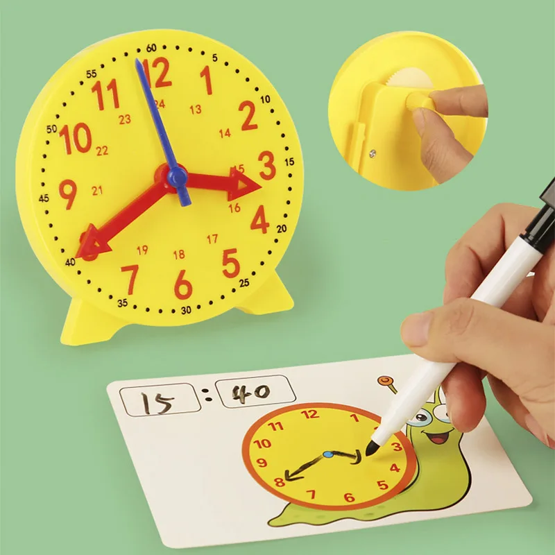 Orologio Montessori per bambini Giocattoli educativi Ora Minuto Secondo Cognizione Puzzle di abbinamento Giocattoli Sussidio didattico per bambini in età prescolare