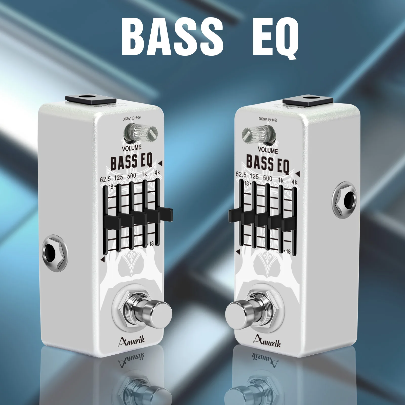 베이스 EQ 페달, 5밴드 EQ 페달 일렉트릭 베이스 이퀄라이저(62.5Hz 125Hz 500Hz 1kHz 4kHz)는 각 밴드 EQ 시커에 대해 ±18dB를 제공합니다.