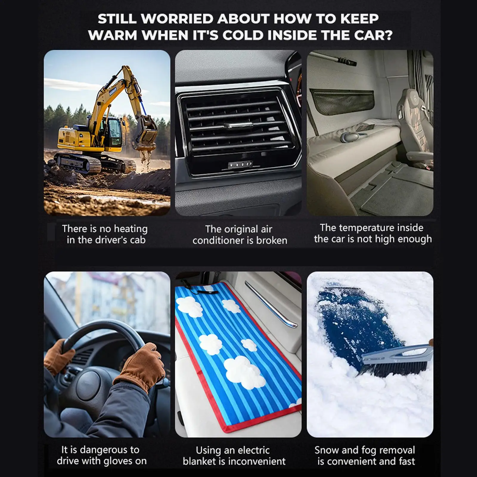 

Portable Car Heater Fast Heating Warmer Plug In Defogging Car Defroster Windshield Heater For Winter Indoor Outdoor Garage Room