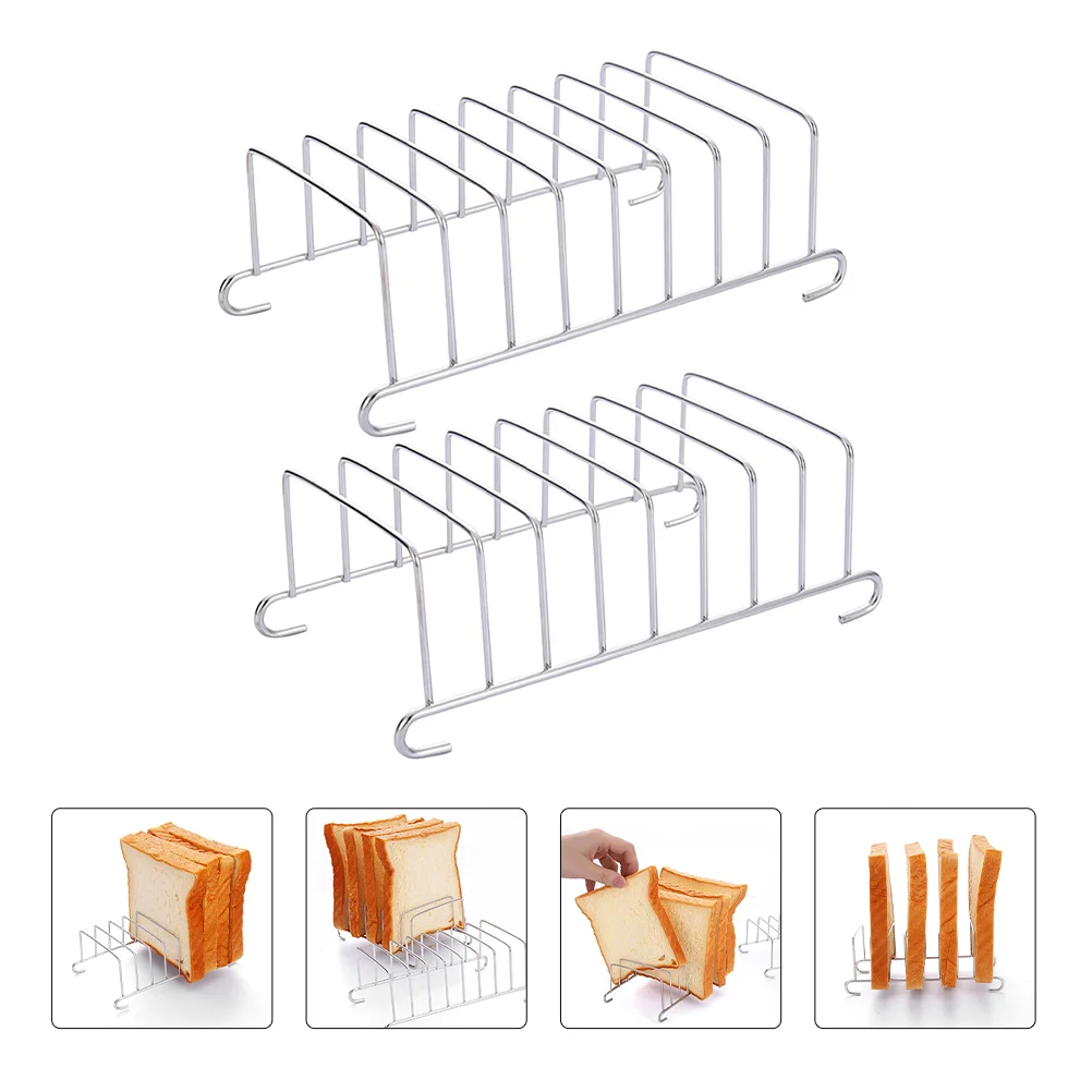 2 Pcs Toast Stand Electric Fryer Rack Air Toaster Bread Stainless Steel Cooking Accessories Steamer