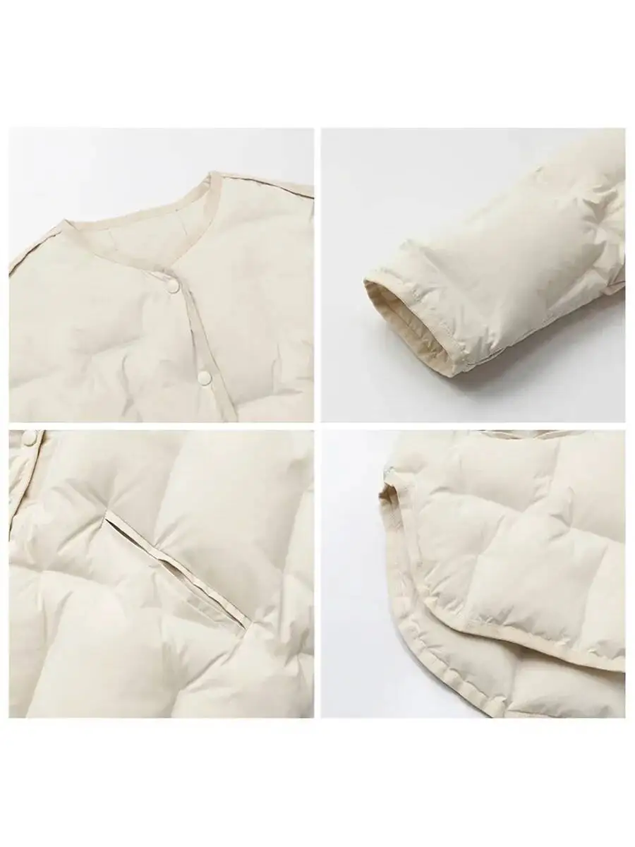 

CHIC VEN Women Coats Solid Loose Casual New 90 White Duck Female Down Jacket Warm Overcoat Autumn Winter 2024