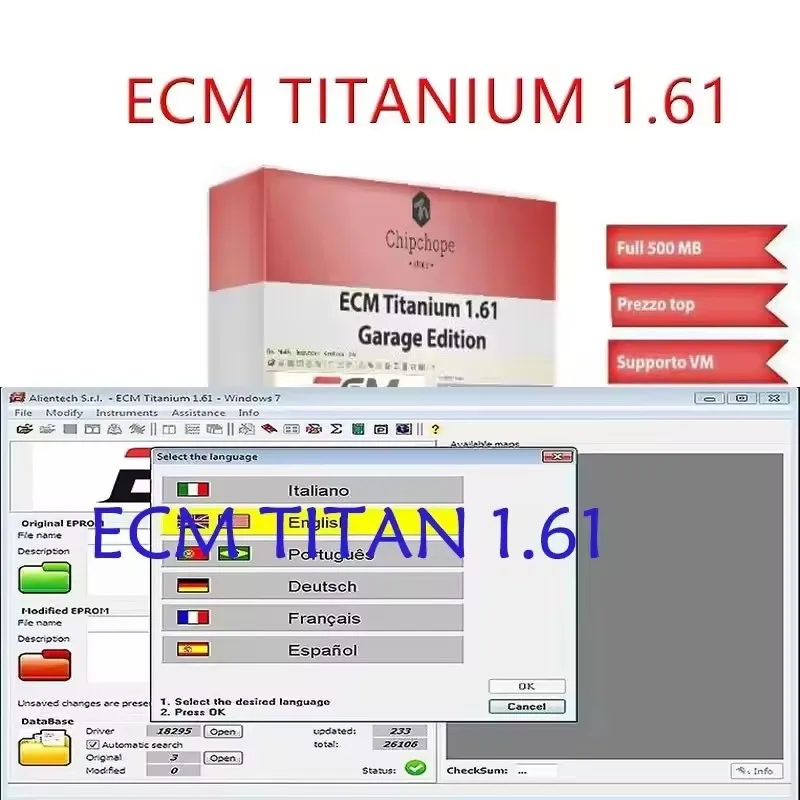 2025 Newest ECM TITANIUM 1.61 With 26000 + Driver ECM 18259+ Drivers for ECU Tool Send Link Automotive Software Windows 10