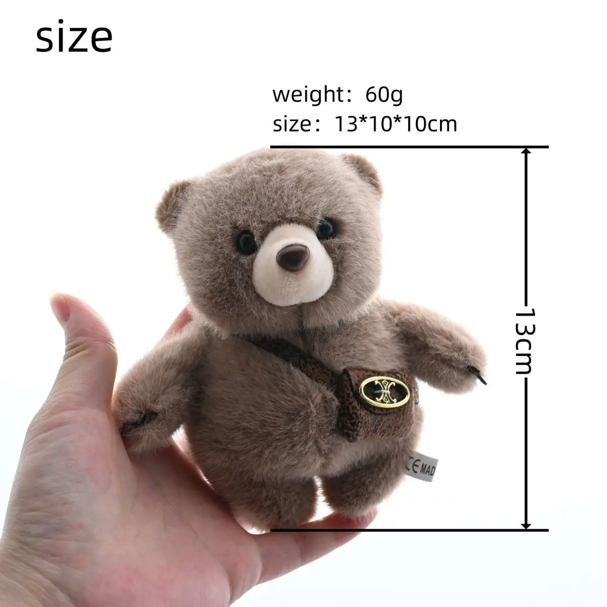 Niedlicher kleiner Bär mit Anhänger, Umhängetasche, Plüschtier eines molligen Bären, Schlüsselanhänger, Puppenspielzeug