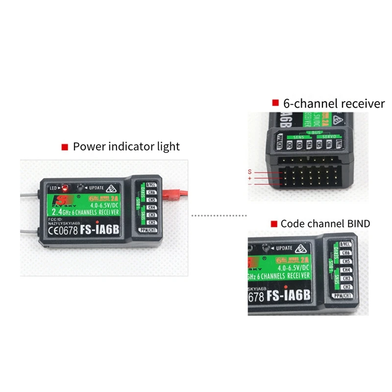 Model Receiver Suitable For Flysky Fuse T6 I6 2.4G FS-IA6B 6-Channel Model Remote Controller Receiver Model