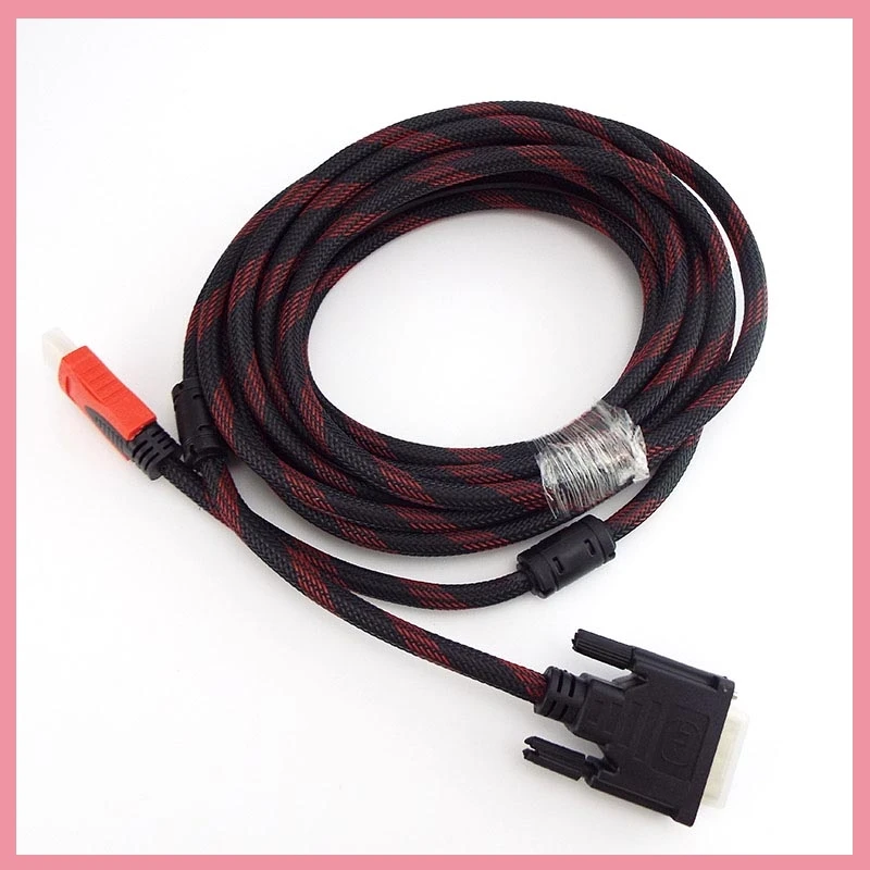1.5m 3m 5m HDMI-compatible to DVI Cable Male to 24+1 Pin Male Video Cable for HDTV DVD Projector DVI 1080P Gold Plated Adapter