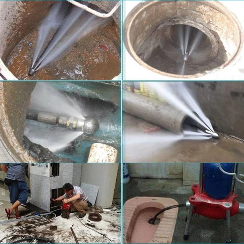 Sewer Jetter Nozzle for Pressure Washer High Pressure Power Washer Hose Nozzle Drain Jetting Stainless Steel 3/8 Female 5000 PSI - view 6