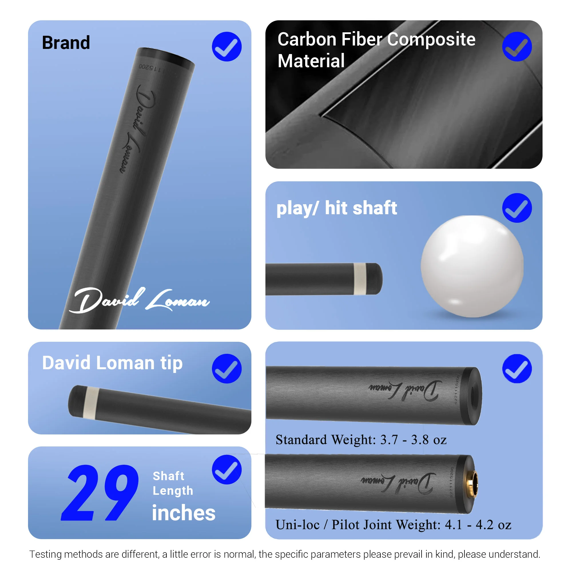 David Loman PRO Version Carbon Fiber Professional Billiards Cue