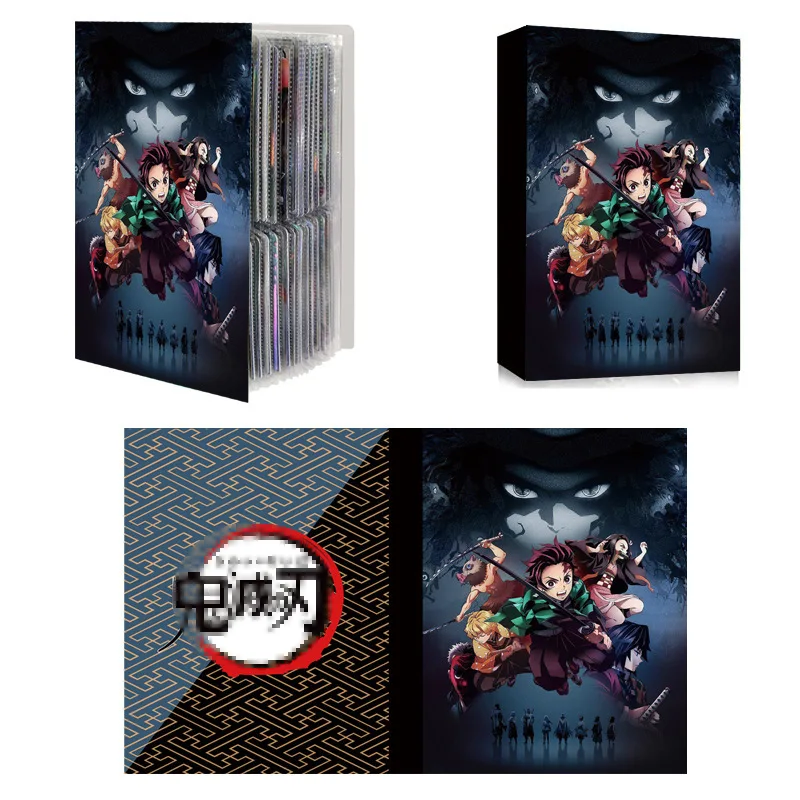 2026 Demon Slayer Houder Bindmiddel Collecties Map Anime Card Protector Notebook Voor Kaarten Album 4 Raster 240 Stuks kaart Boeken