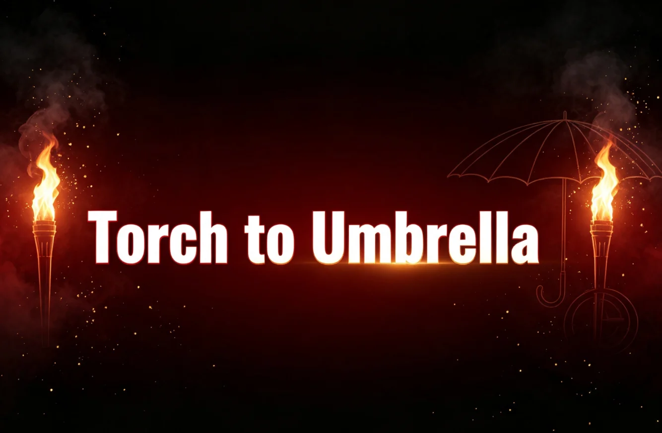 Stage Transformation Torch To Umbrella Magic Tricks Fire Magic Props Professional Magician Traditional Chinese Magia Illusions