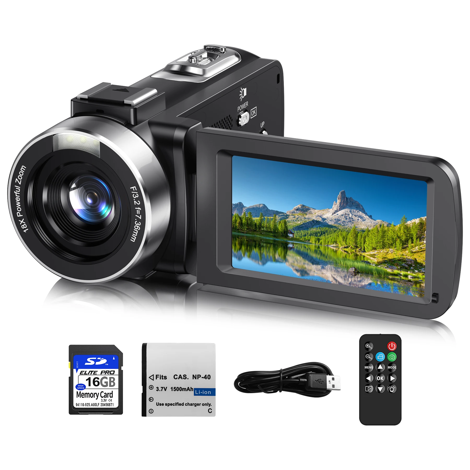 

4K Full HD Video Camera 42MP WiFi Livestream Webcam Camcorder 270° Rotation 2.7" DV Video Recorder 16X Zoom Digital Camcorders