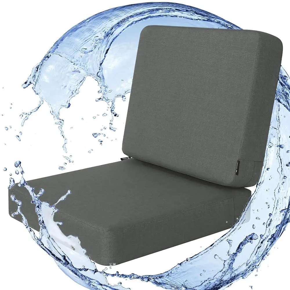 

Outdoor Deep Seat Cushion Set, 22 X 22 H Rainproof & 3-Year Fade Resistant Patio Furniture Cushions, Removable Seat Bottom & Ba