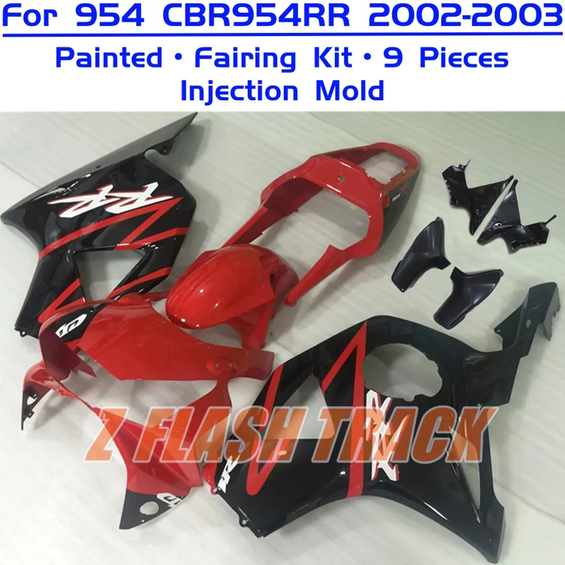 For Honda CBR954RR CBR 954RR 954 CBR954 RR 2002 2003 Cowl Plastic Body Fairing Kit Bodywork ABS Injection Mold Gloss Red Black