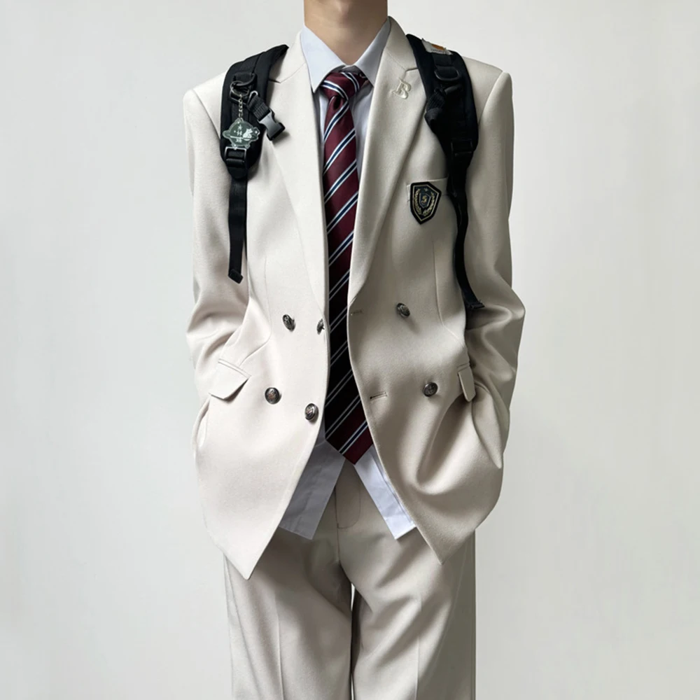 

Classic Fit Two Piece Mens Suits Student Suit Jacket and Pants Set for Professional Premium Quality School Uniform Customize