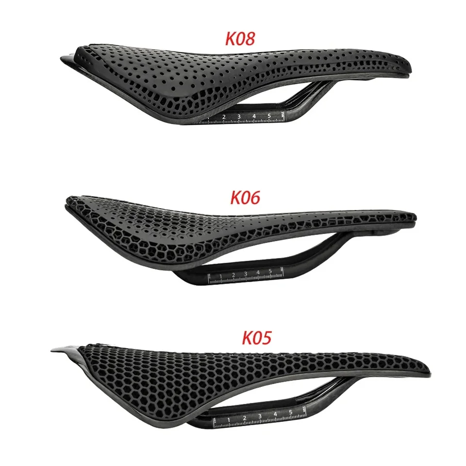 STLF ZTTO 3D Printed Carbon Fiber Bicycle Saddle SuperLight Hollow Rail MTB Gravel Road Seat with Comfortable Breathable Cushion
