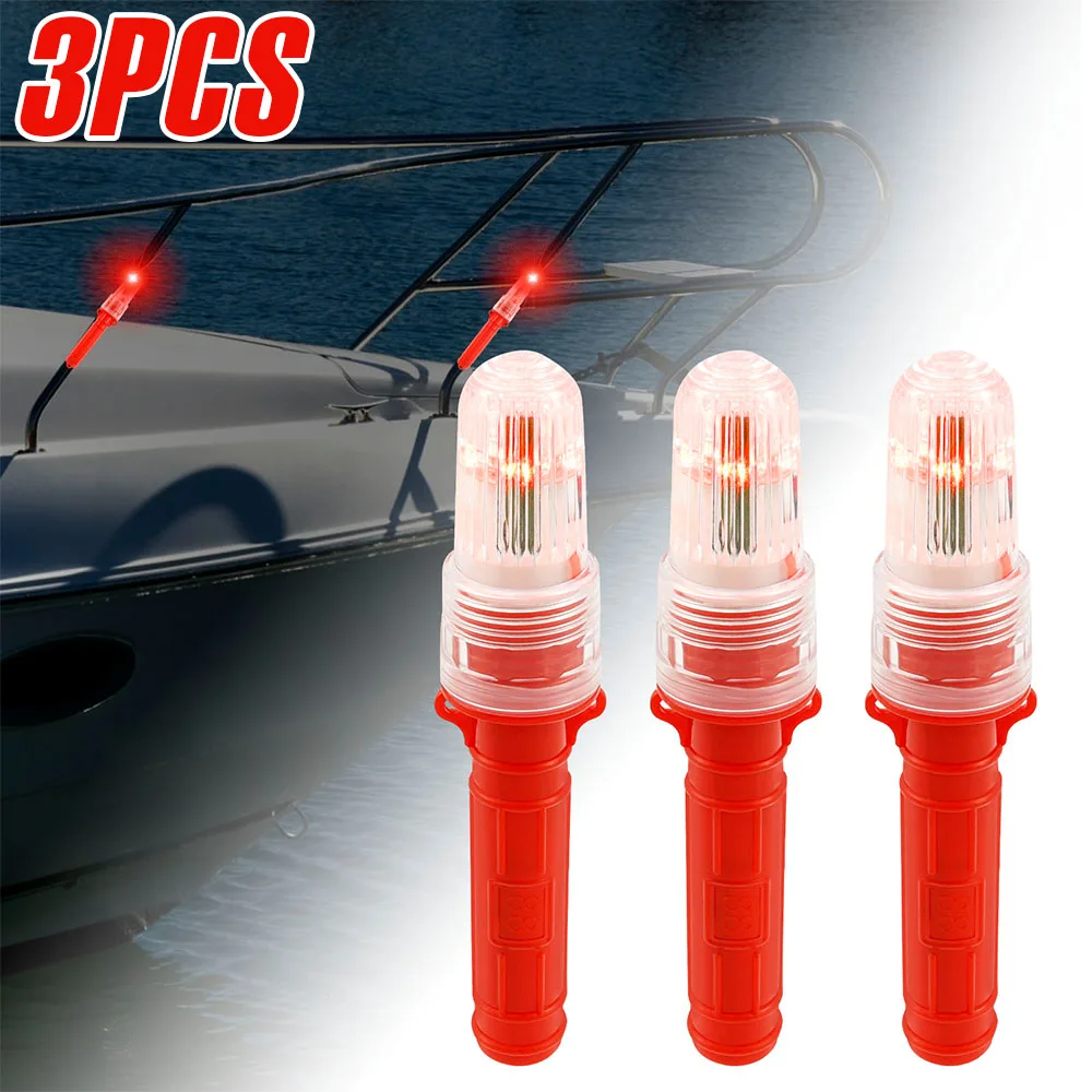 

3 шт., пластиковый морской светодиодный фонарик, пластиковый аварийный фонарь для лодки, многорежимный водонепроницаемый морской сигнальный фонарь, аксессуары для побережской яхты