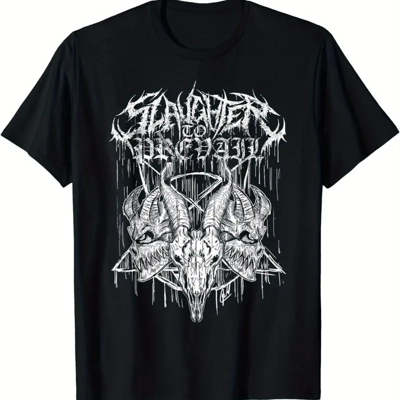 Men's Slaughter To Prevail T-shirt Pattern Summer Casual Round Neck Men's and Women's All Seasons Suitable