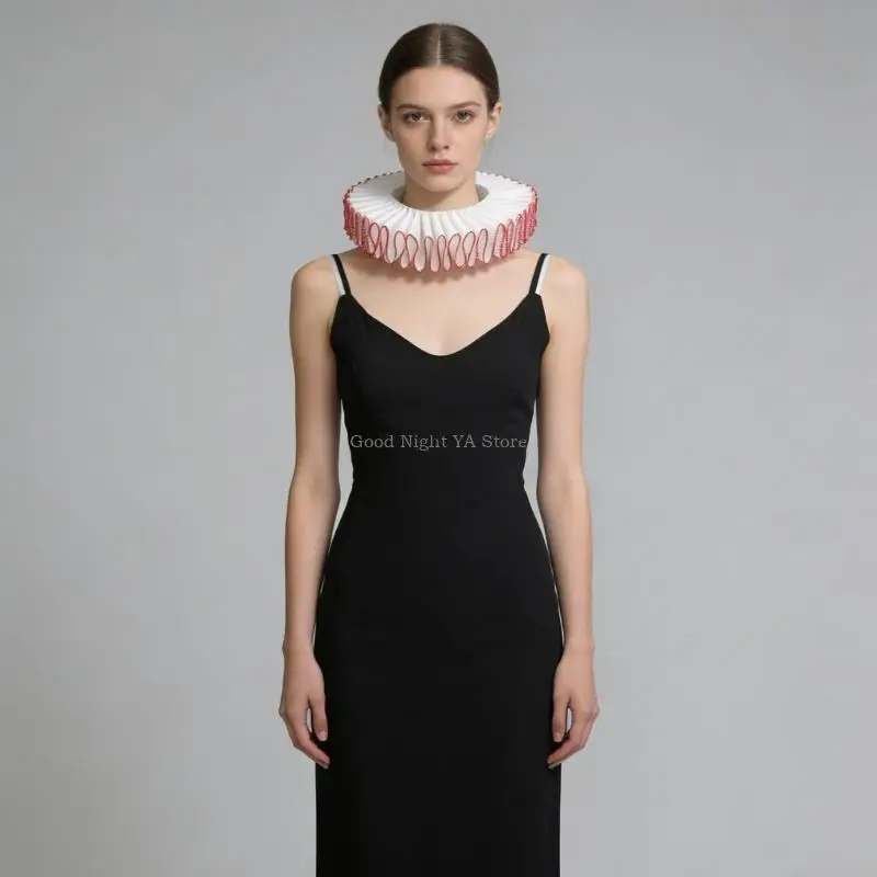 

European Ribbon Collar Elizabethan Neck Ruff Detachable Collar Perfect for Birthday Celebrations Fashion Shows