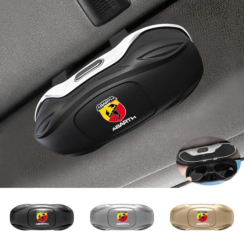 

Car Sun Visor Sunglasses Storage Box Glasses Case Clip Accessories For Fiat Grande Punto Abarth Tipo Stilo Ducato Palio 500x Bra