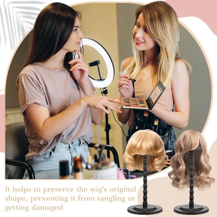 4 قطعة حامل رأس شعر مستعار لعرض متعدد الباروكات المعرضة رئيس 13.8 بوصة المحمولة مستقرة عدم الانزلاق قبعة عرض موقف شعر مستعار للسفر H #4