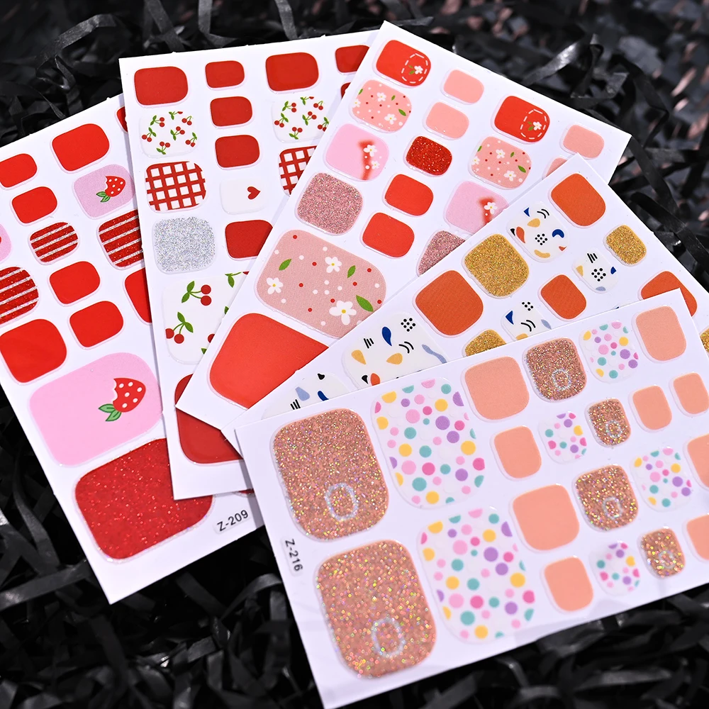 5/10 szt. Mieszane Losowe Naklejki na Paznokcie u Stóp z Pełnym Pokryciem, Motyw Dopamina, Samoprzylepne, Bez Potrzeby Pieczenia