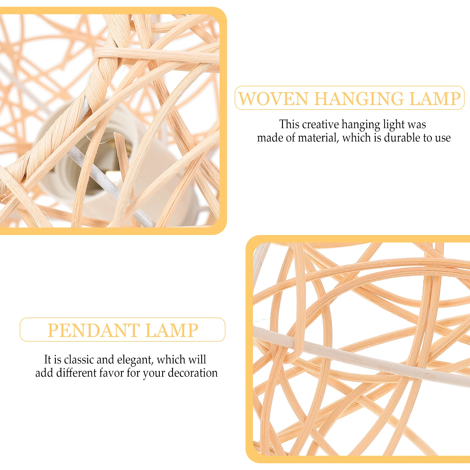 

Chandelier Rattan Pendant Lamp Shade Weaving Hanging Light Modern Farmhouse Fixture Bedroom Beige Lamps for Bedrooms