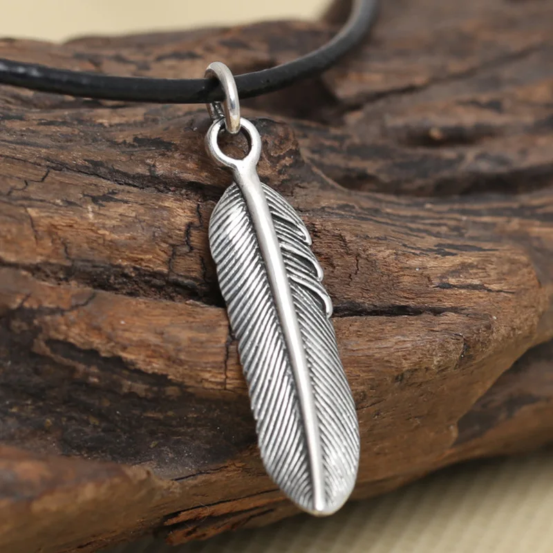 S925 Men'S Vintage Thai Silver Small Pendant In Ethnic Style