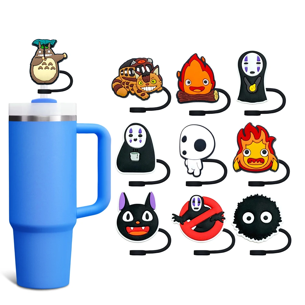 Charms Japanese Cartoon Straw Cover Cap 8&10MM Drinking Cup Accessories Splash Proof Drink Fit Cup Straw Cap Charms Pendant Gift