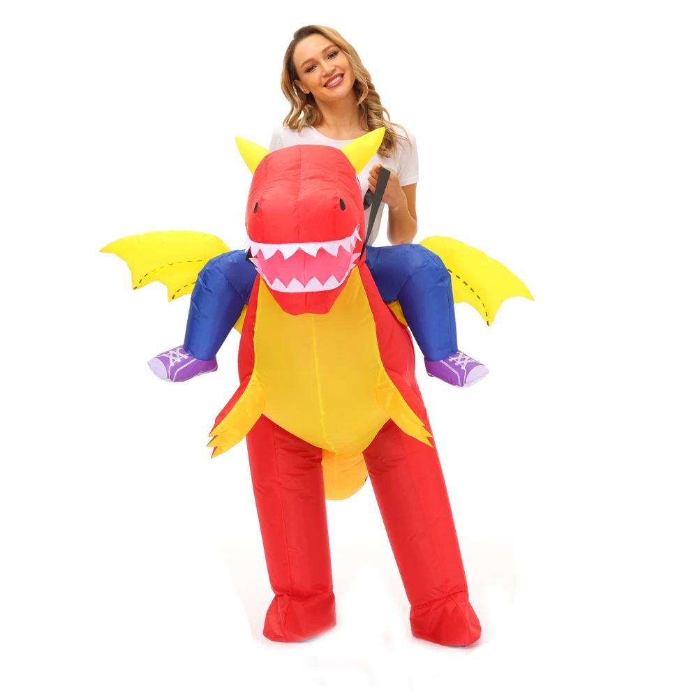 Red Pterosaur Dinosaur Inflatable Costume For Adult Kids Fancy Dress Cosplay Costume Halloween  Carnival Theme Party