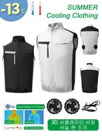 Huelora Cooling Vest for Couples Ice Jacket Heat Resistant Fan Air Conditioner er Clothes Breathable Outdoor Sleeveless Workwear