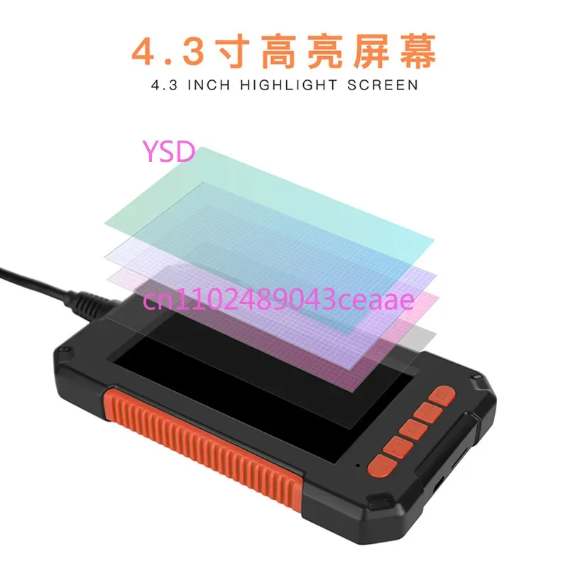 High Definition 8mm Lens Pipe Camera with Screen Visual Industrial Endoscope for Car Maintenance Detector