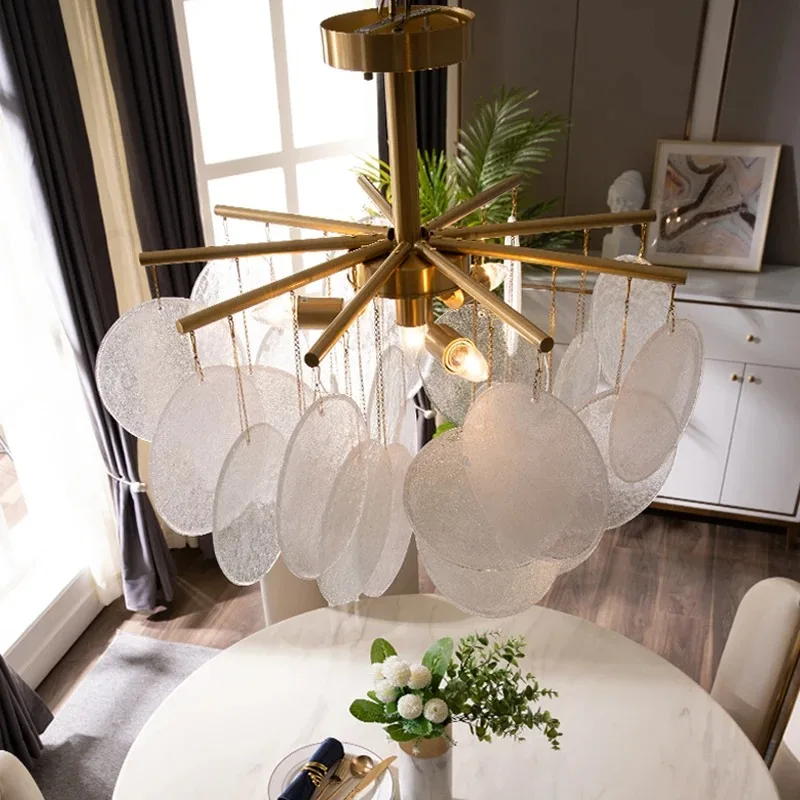 

Nordic Glass Pendant Light E14 Iron Ceiling Light for Living Rooms Central Tables Bedrooms Lobbies Luxury Home Decor