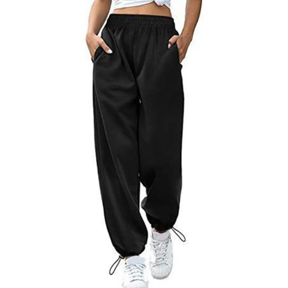 2025 신상 여성 바지 캐주얼 스포츠 팬츠 드로스트링 롱 스웨트팬츠 레그 바인딩 팬츠