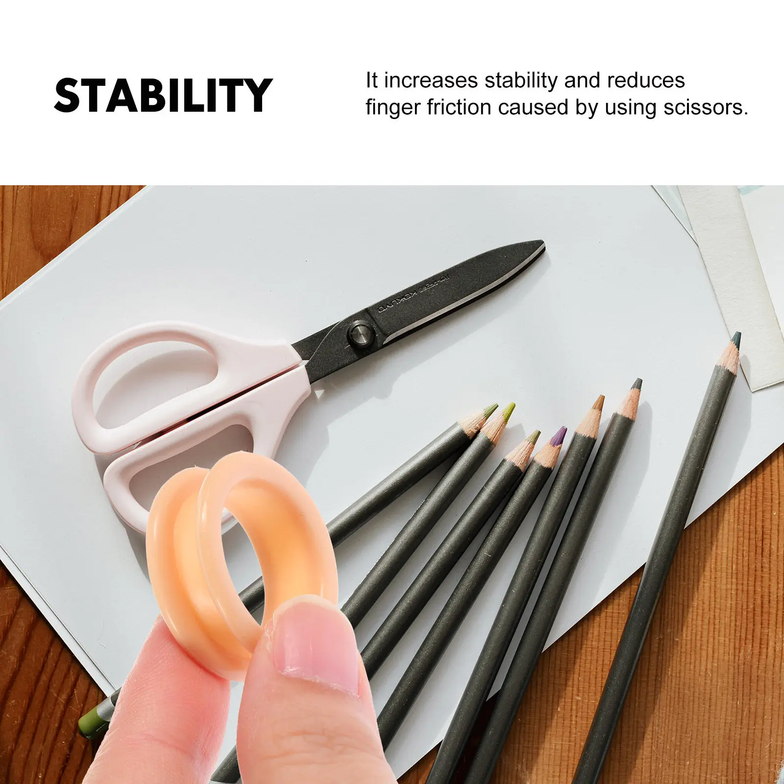 6Pcs Premium Silicone Scissor Finger Rings Supple Anti-Slip Shears Finger Protective Ring for Pet Salon Barber Shop Daily