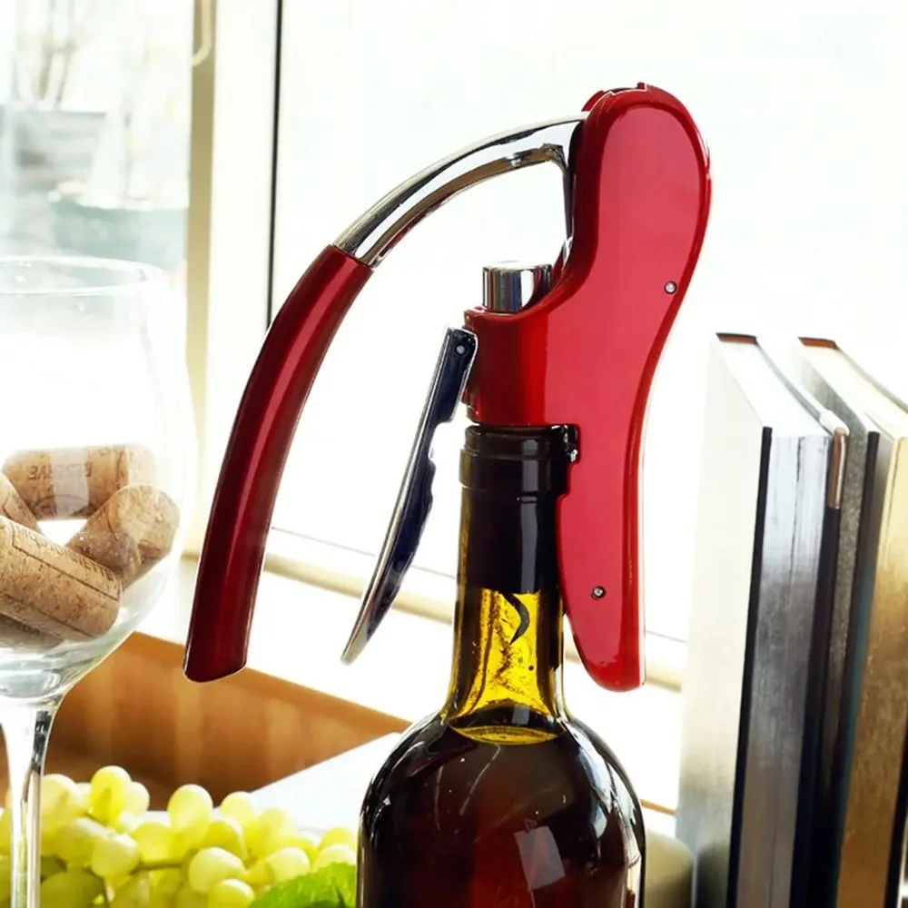 

Professional Stainless Steel Wine Opener Waiters Corkscrew Leather Case Beer Bottle Opener And Foil Cutter Gift For Wine Lover