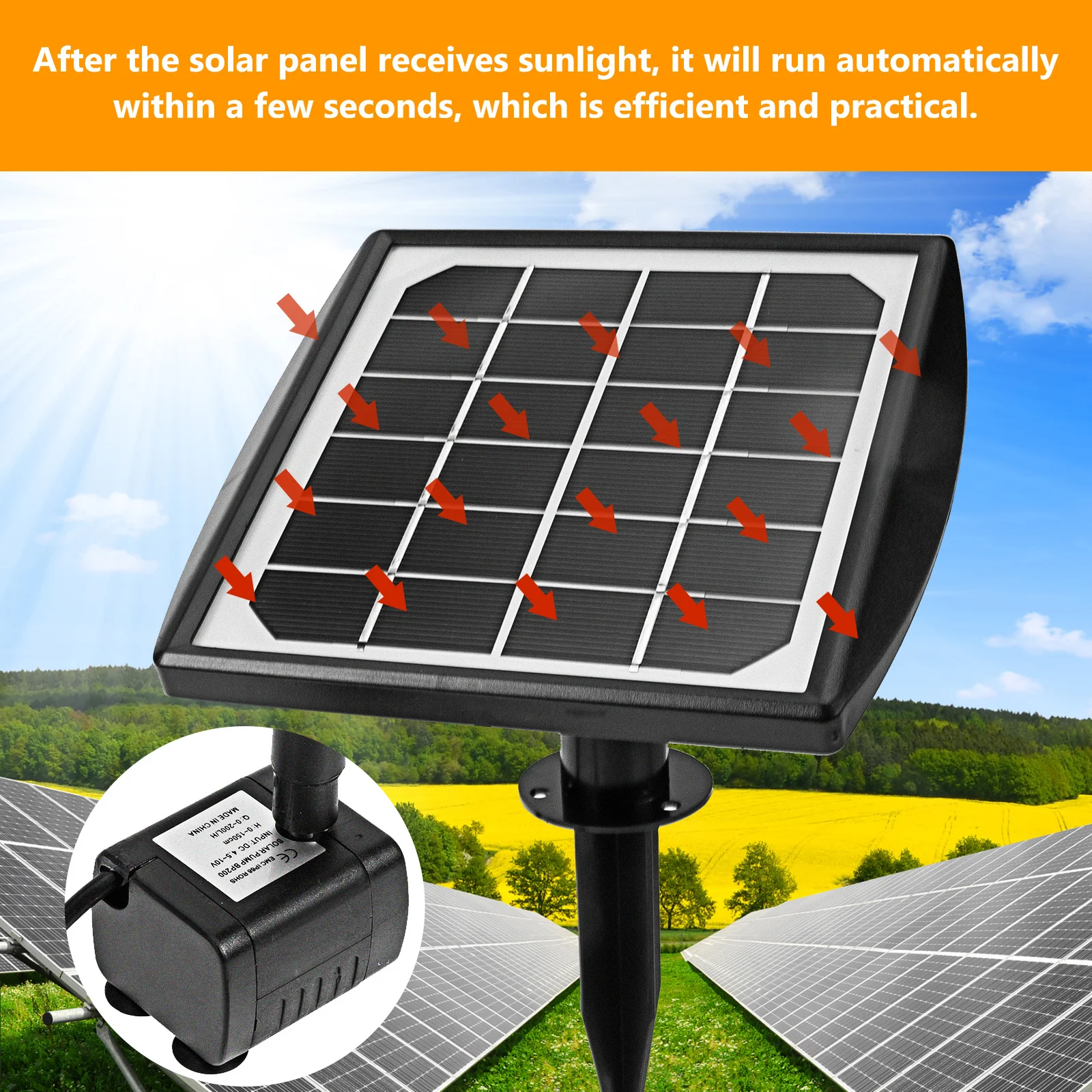 

1Set Solar Fountain Kit Beautiful Landscapes Efficient Practical Use for Gardens Courtyards Solar Fountain Pump