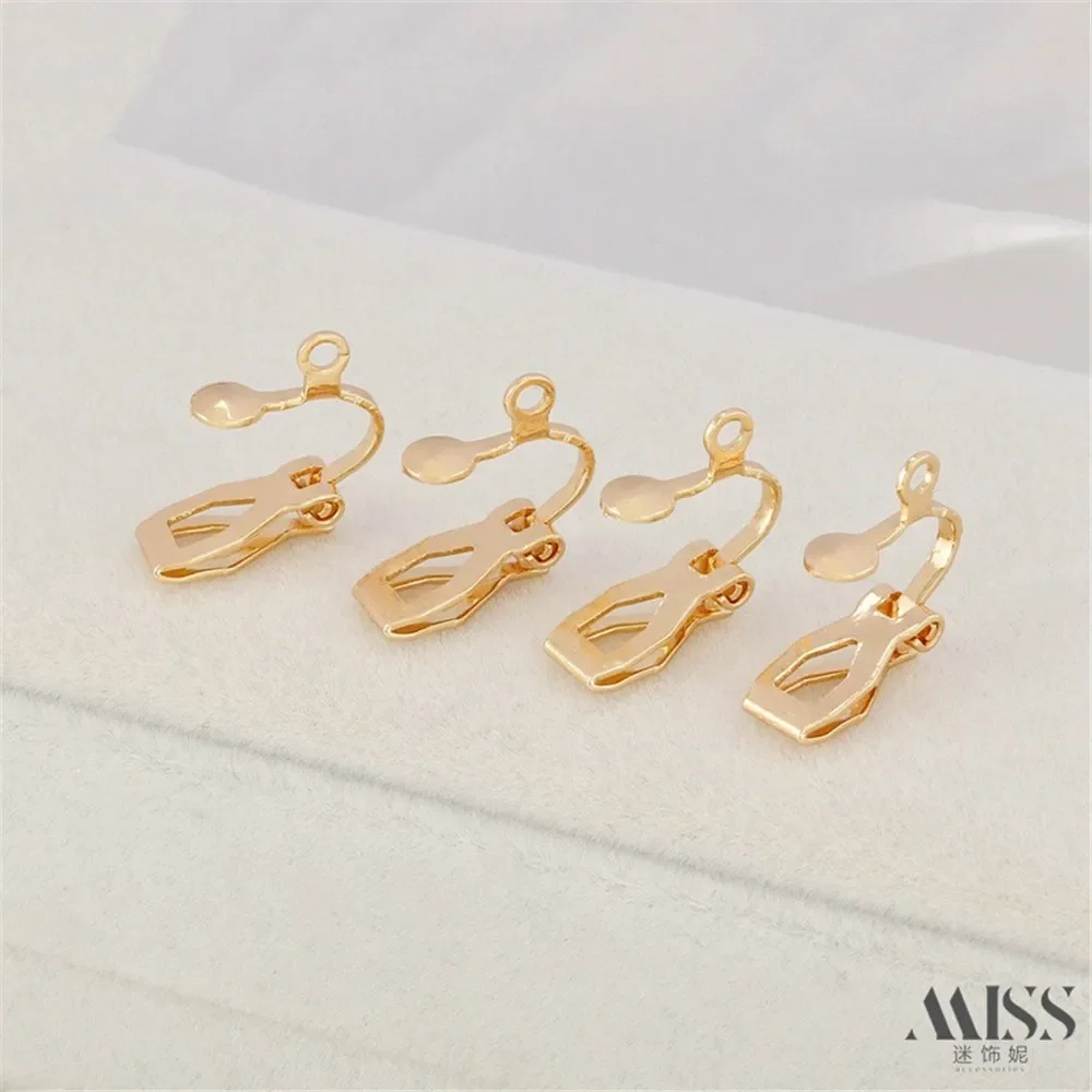 14K Gold Plated Ear Hole Free with Hanging Ear Clip Spring Clip Triangle Clip DIY Handmade Earrings Ear Accessories Clip Ear