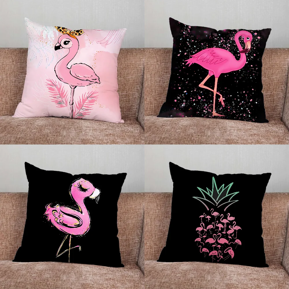 

Flamingo Artistic Pattern Pillow Case For Home Bedroom Car Office Decoration Living Room Sofa Cushion Cover Suitable