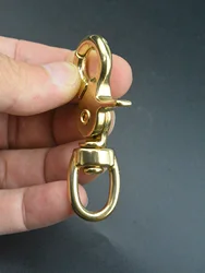 Solid Brass heart Swivel Trigger Snap Hooks Keychain lobster clasp with 0.5inch 12mm O ring leather craft DIY Jean wallet chain